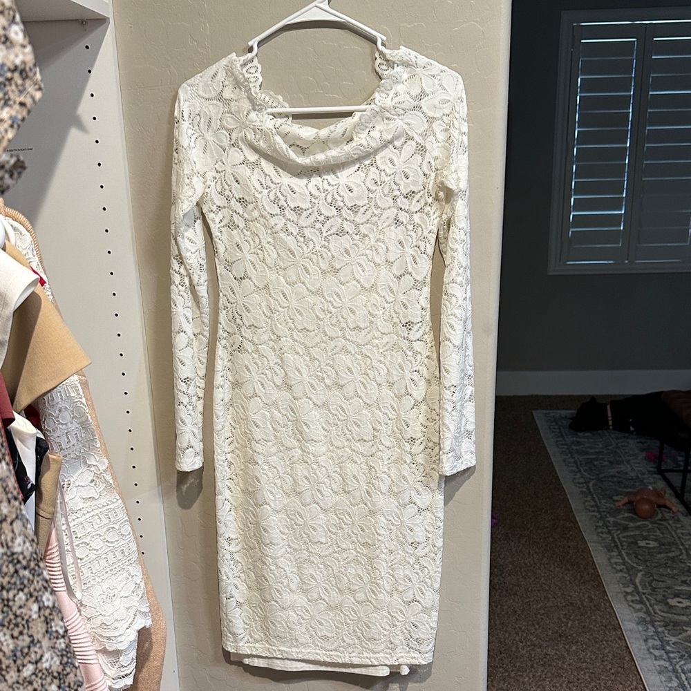 Elegant White Lace Dress